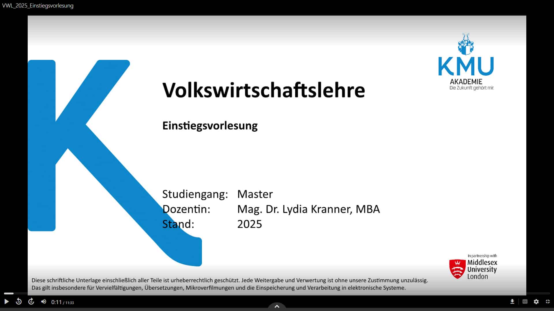 Probevorlesung ansehen KMUAkademie Middlesex University